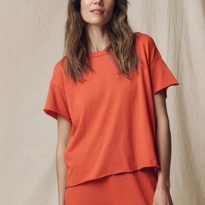 THE GREAT. Orange Short Sleeve Tee